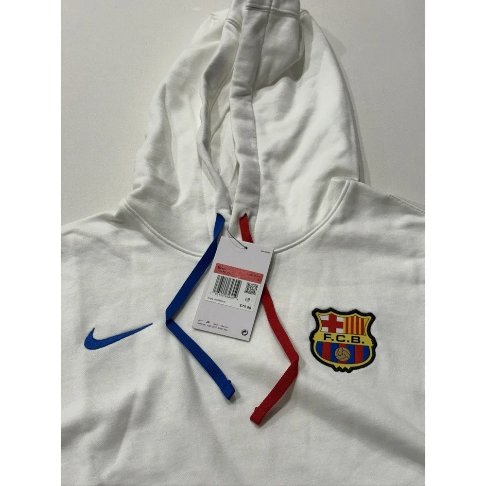 Nike F.C.B. Hoodie DV5563-100 Men's L White F.C. Barcelona Soccer